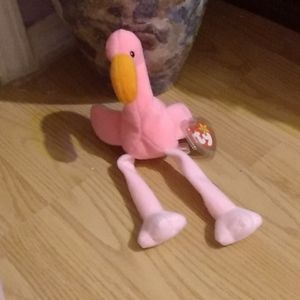 Small flamingo beanie baby